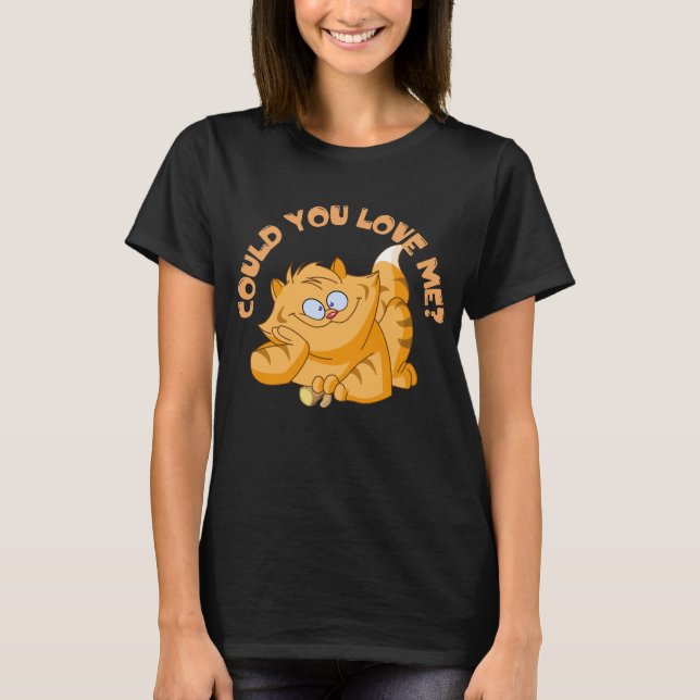 Ginger cat, kan du kärlek meow? t shirt (Framsida)