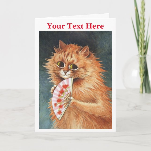 Ginger Cat - Louis Wain - tackkort (Framsida)