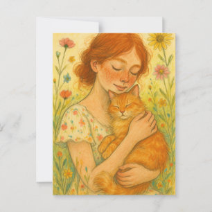 Ginger Cat Mamma Orange Tabby katt Vykort