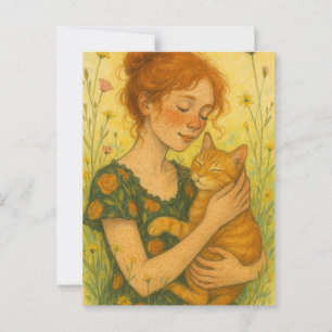 Ginger Cat Mamma Orange Tabby katt Vykort
