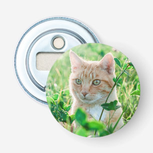 Ginger Cat med Grönt Öga i gräs Flasköppnare