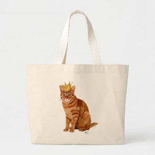 Ginger Cat med Krona Fullt Jumbo Tygkasse