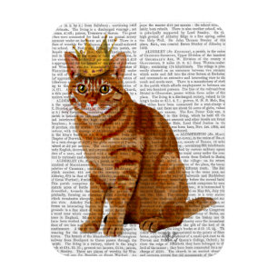 Ginger Cat med Krona Fullt Magnet