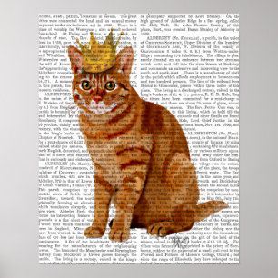 Ginger Cat med Krona Fullt Poster