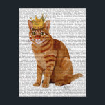 Ginger Cat med Krona Fullt Vykort<br><div class="desc">Husdjur</div>