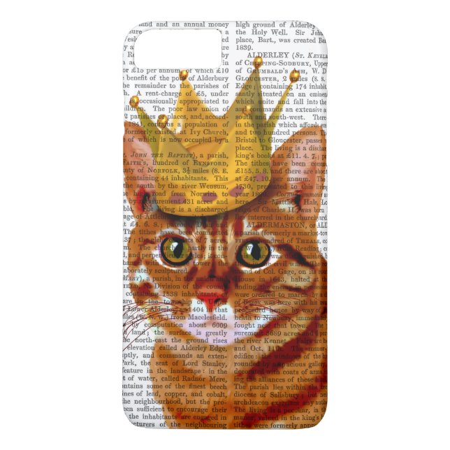 Ginger Cat med Krona Portrai Case-Mate iPhone Skal (Baksida)