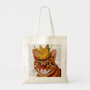 Ginger Cat med Krona Portrai Tygkasse