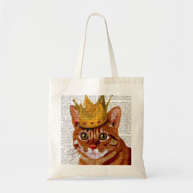 Ginger Cat med Krona Portrai Tygkasse (Framsidan)