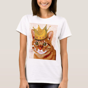 Ginger Cat med Krona Porträtt T-shirt