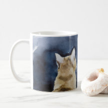 Ginger Cat och Full Moon Classic Mugg