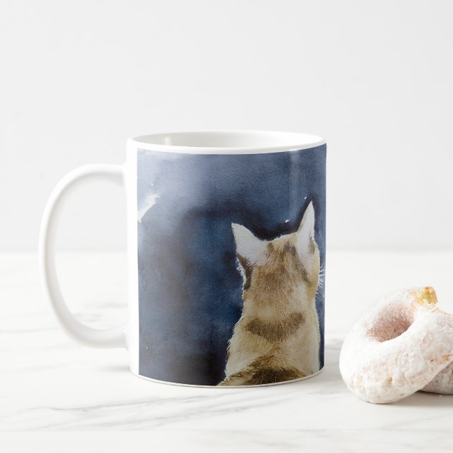 Ginger Cat och Full Moon Classic Mugg (Med munk)