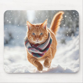 Ginger Cat på Snö Musmatta