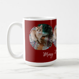 Ginger cat, Photo Text Customize ,Meowy Christmas, Kaffemugg