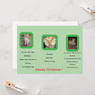 Ginger Cat Photo Text Whimsical jul Card