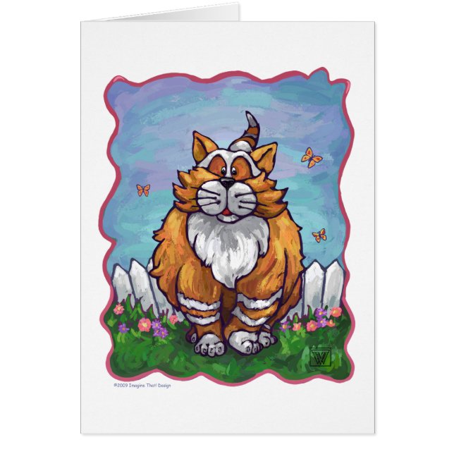 Ginger Cat-presenter och tillbehör Hälsningskort (Framsidan)