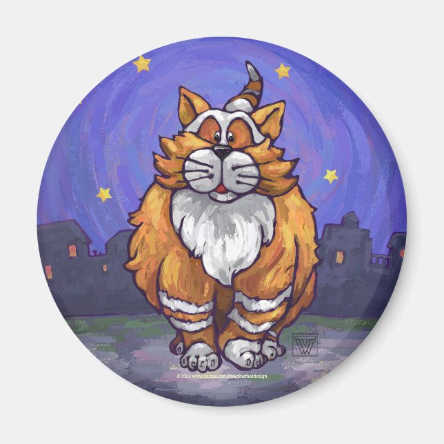 Ginger Cat-presenter och tillbehör Magnet (Framsidan)