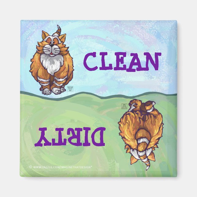 Ginger Cat-presenter och tillbehör Magnet (Framsidan)