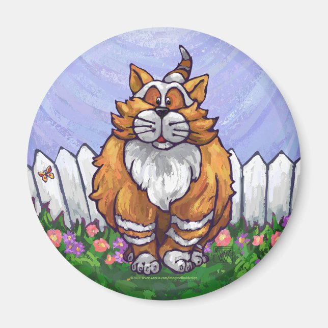 Ginger Cat-presenter och tillbehör Magnet (Framsidan)
