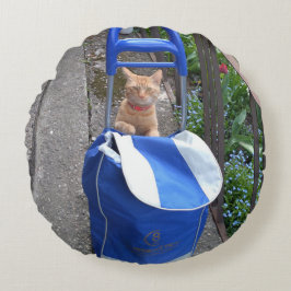 Ginger Cat Round Pillow Rund Kudde