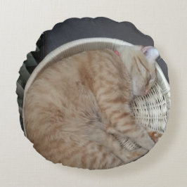 Ginger Cat Round Pillow Rund Kudde