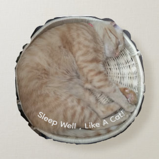 Ginger Cat Round Pouf Rund Kudde