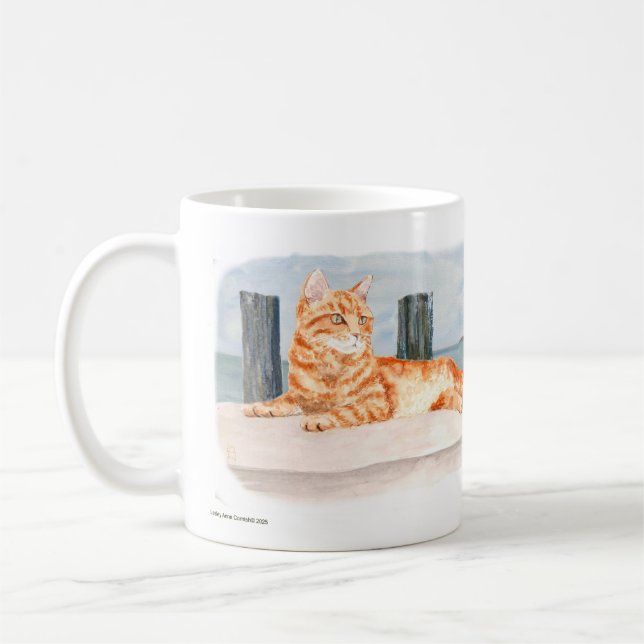 Ginger Cat Seaside Mugg, 325 ml Kaffemugg (Vänster)