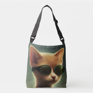 GINGER CAT SUNGLASSES PURSES, ALLT ÖVER TRYCKTOMT AXELVÄSKA
