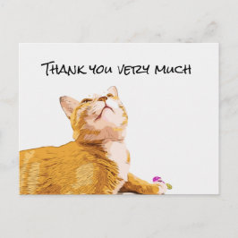 Ginger Cat Tack att du tittar upp kortkatten Vykort