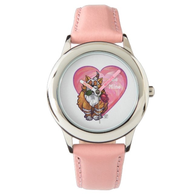 Ginger Cat Valentine Day Armbandsur (Framsida)