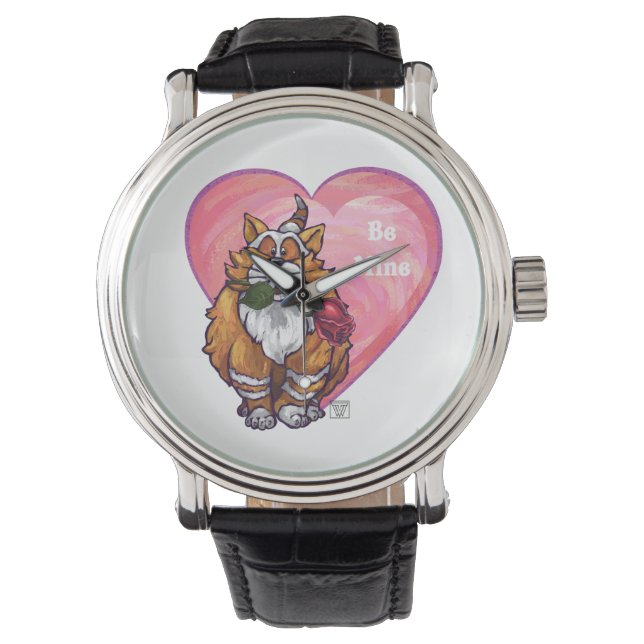 Ginger Cat Valentine Day Armbandsur (Framsida)