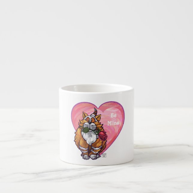 Ginger Cat Valentine Day Espressomugg (Framsidan)