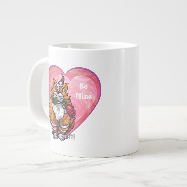 Ginger Cat Valentine Day Jumbo Mugg (Framsida vänster)