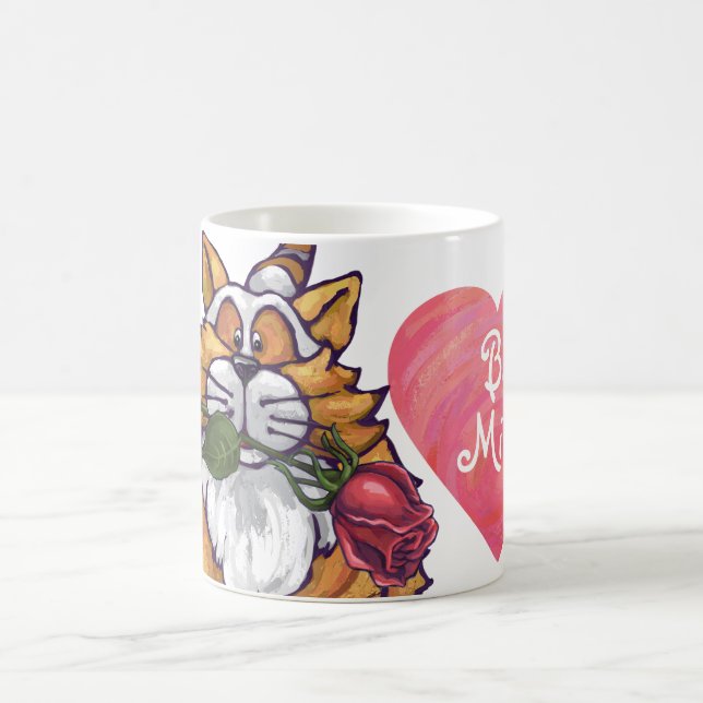 Ginger Cat Valentine Day Magisk Mugg (Center)