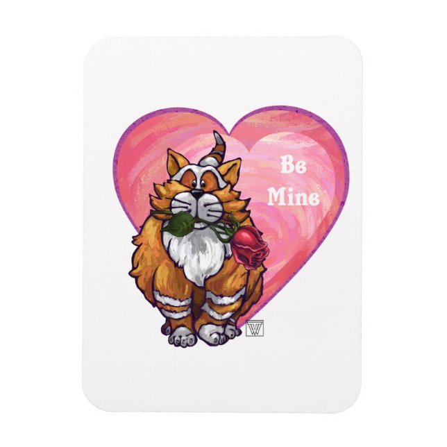 Ginger Cat Valentine Day Magnet (Vertikal)