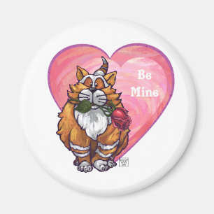 Ginger Cat Valentine Day Magnet