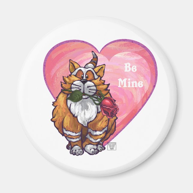 Ginger Cat Valentine Day Magnet (Framsidan)