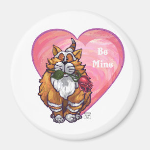 Ginger Cat Valentine Day Magnet