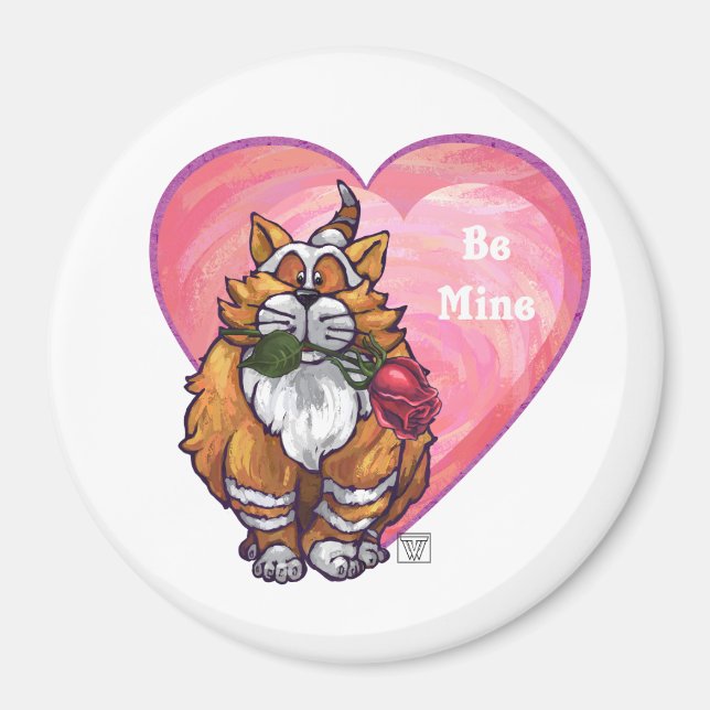 Ginger Cat Valentine Day Magnet (Framsidan)