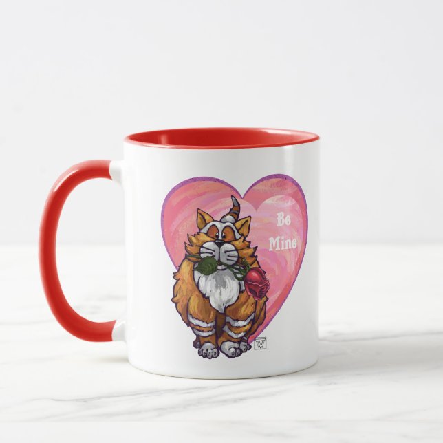 Ginger Cat Valentine Day Mugg (Vänster)