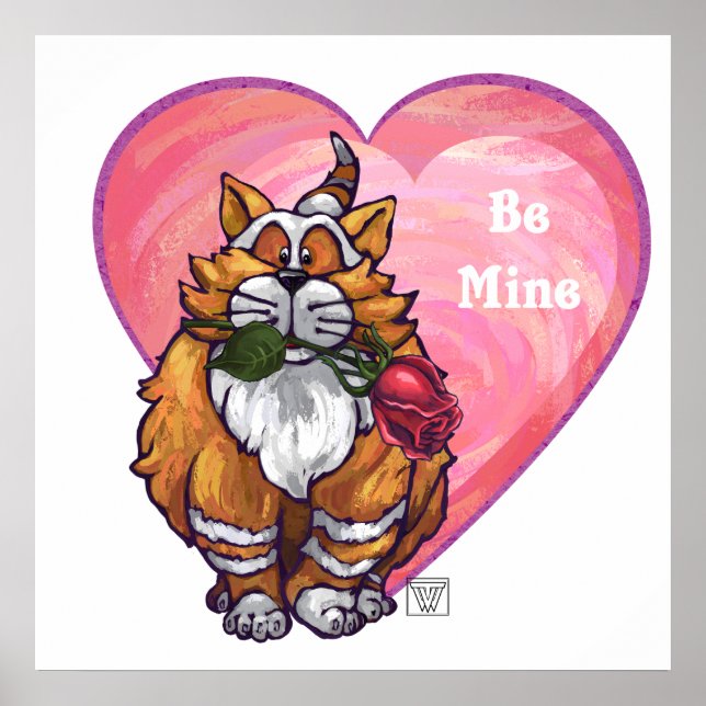 Ginger Cat Valentine Day Poster (Framsidan)