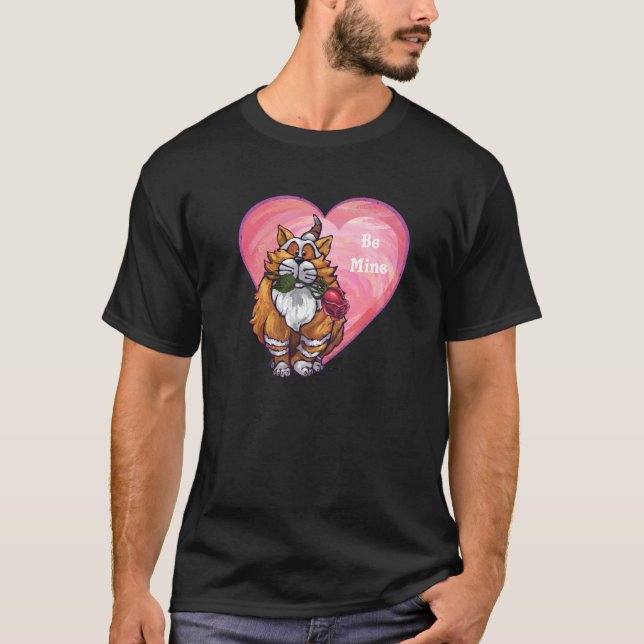 Ginger Cat Valentine Day Tee Shirt (Framsida)