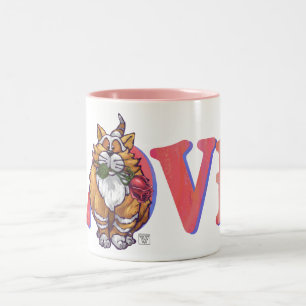 Ginger Cat Valentine Day Två-Tonad Mugg