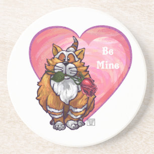 Ginger Cat Valentine Day Underlägg