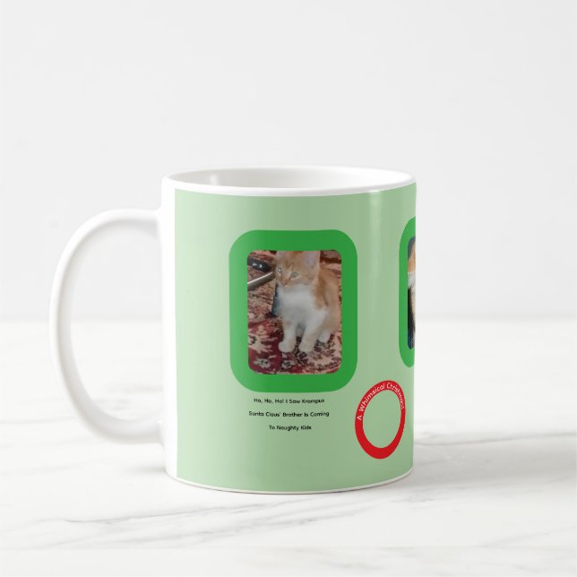 Ginger Cat Whimsical jul Classic Mugg, 11 oz Kaffemugg (Vänster)