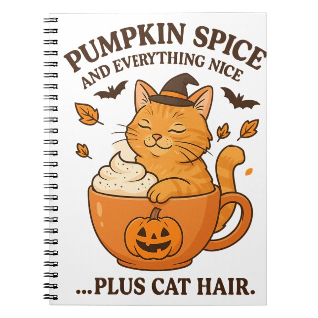 Ginger Cat Witch - Cute Halloween-design med Pump Anteckningsbok (Framsidan)