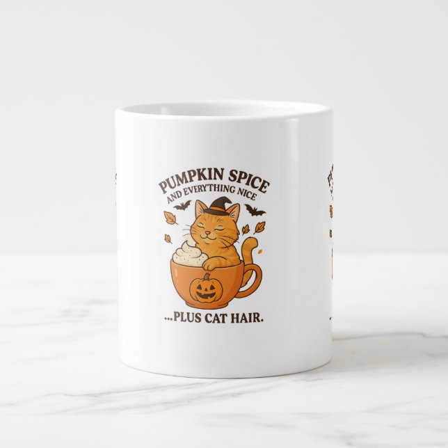 Ginger Cat Witch - Cute Halloween-design med Pump Jumbo Mugg (Framsidan)
