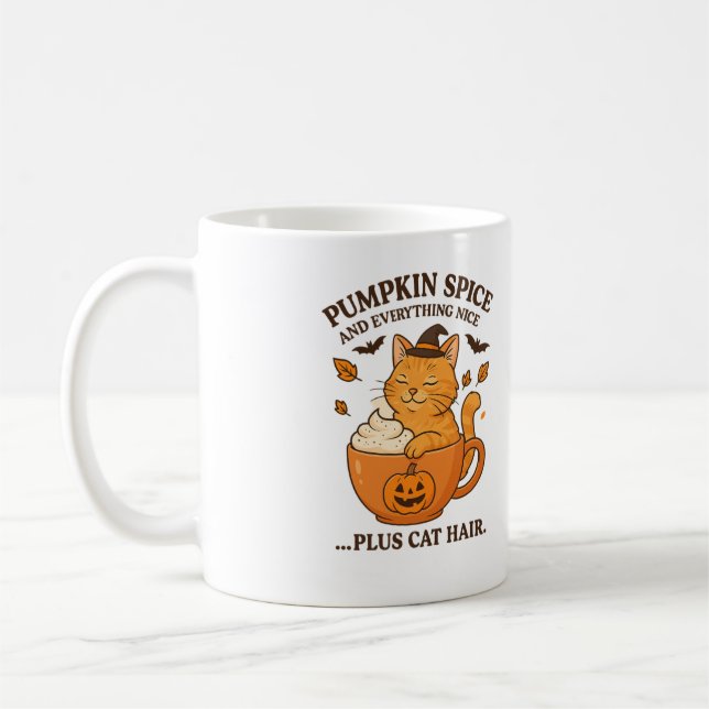 Ginger Cat Witch - Cute Halloween-design med Pump Kaffemugg (Vänster)