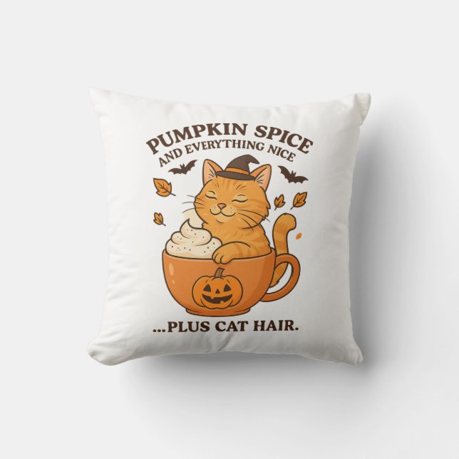 Ginger Cat Witch - Cute Halloween-design med Pump Kudde (Framsida)