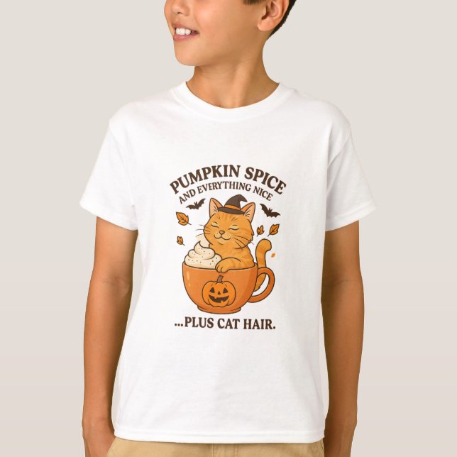 Ginger Cat Witch - Cute Halloween-design med Pump T Shirt (Framsida)