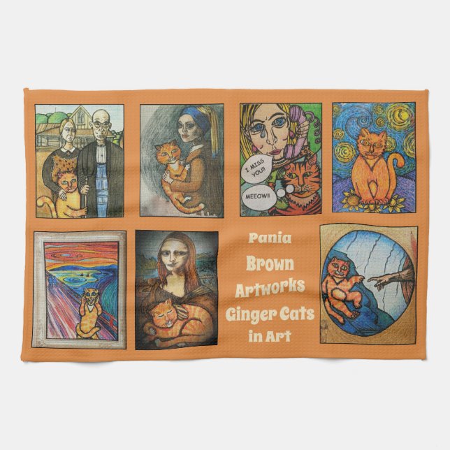 Ginger Cats i konst Kökshandduk (Horisontell)